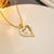 Triangle Geometric Heart Titanium Steel 18K Gold Plated Necklaces