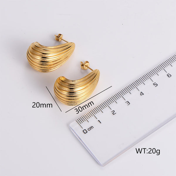 Expressive Droplet Droplet Stainless Steel Electroplating Stud Earrings