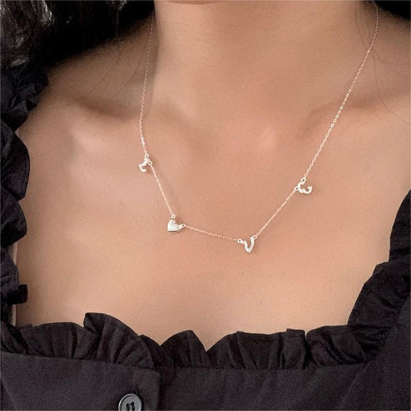 925 Sterling Silver Korean Tulip Geometric Silver Electroplating Necklaces