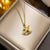 Korean Geometric Titanium Steel 18K Gold Plated Necklaces