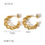 IG Style Irregular Tennis / Diamond Line Twisted Asymmetrical Geometric U-Shape Stainless Steel Electroplating Earrings