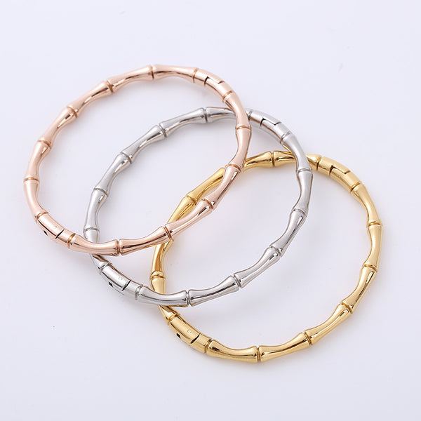 Modern Chinese Bamboo Stainless Steel Electroplating Bangles