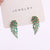 Women Feather Metal Copper Stud Earrings