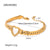 Unisex IG Style Heart Stainless Steel 18K Gold Plated Bracelets