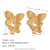 Fashion Butterfly Chinese Zodiac Animal Stainless Steel 18K Gold Plated Stud Earrings