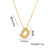 Letter Text Number Titanium Steel 18K Gold Plated Necklaces