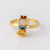 Fashion Women Cartoon Geometric Zircon Zircon Inlay Rings