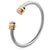 Circle Twisted Stainless Steel Diamond Inlay Bangles