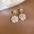 Mid-century Modern Round Geometric Copper Electroplating Earrings