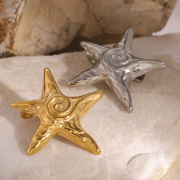 Vacation Starfish Animal Stainless Steel Electroplating Brooches