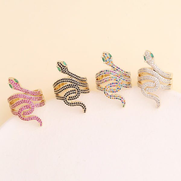 Retro Metal Vintage Snake Shape Copper Electroplating Rings