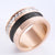 Fashion Stripe Circle Round Stainless Steel Electroplating Rings