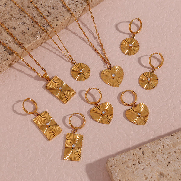 Minimalist Fashion Geometric Stainless Steel 18K Gold Plated Necklaces