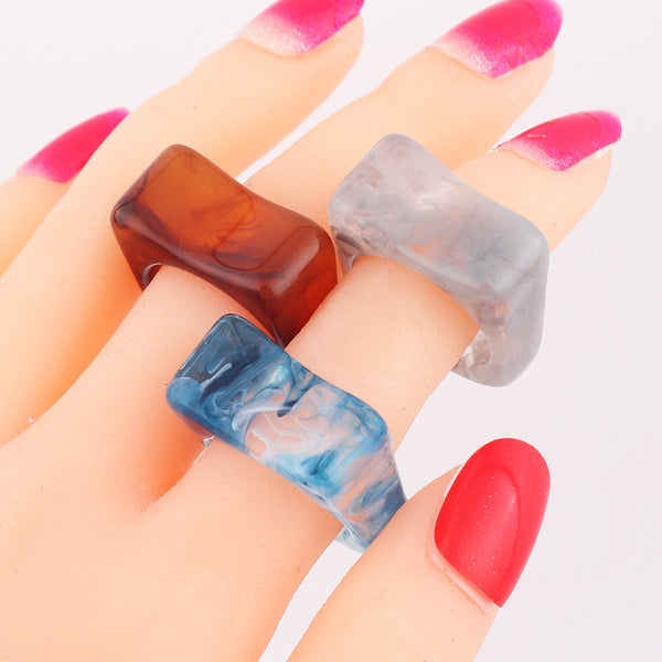 Unisex Refreshing Asymmetrical Irregular Plastic Rings