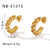 IG Style C-Shape Geometric Stainless Steel Electroplating Earrings