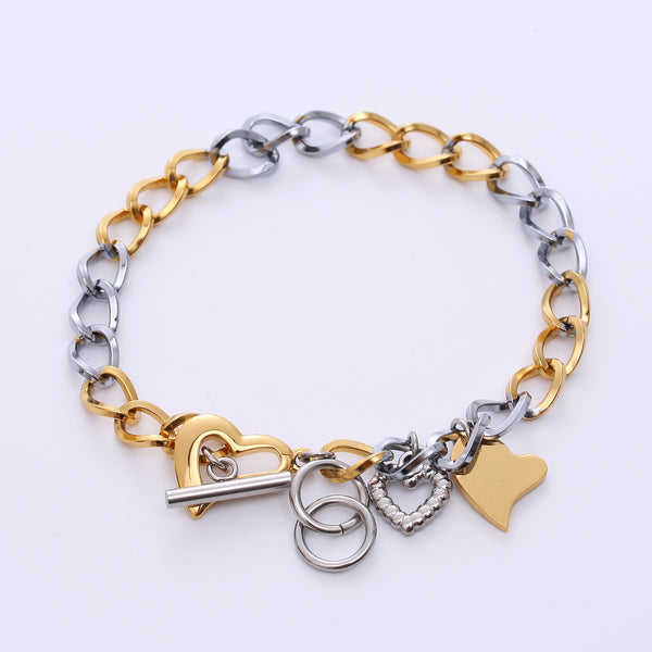 Women Heart Heart Stainless Steel Electroplating Bracelets