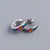 925 Sterling Silver Minimalist Circle Quadrilateral Geometric Silver Diamond Inlay Stud Earrings