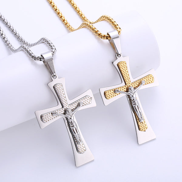 Retro Vintage Cross Stainless Steel Electroplating Pendants