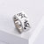 Unisex British Vintage Retro Script Geometric Stainless Steel Rings