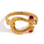 Vintage Fashion Retro Circle Geometric Stainless Steel 18K Gold Plated Rings