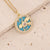 Women Fashion Bohemian Palm Copper Zircon Inlay Pendants