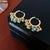 Medieval Round Geometric Artificial Crystal Electroplating Earrings