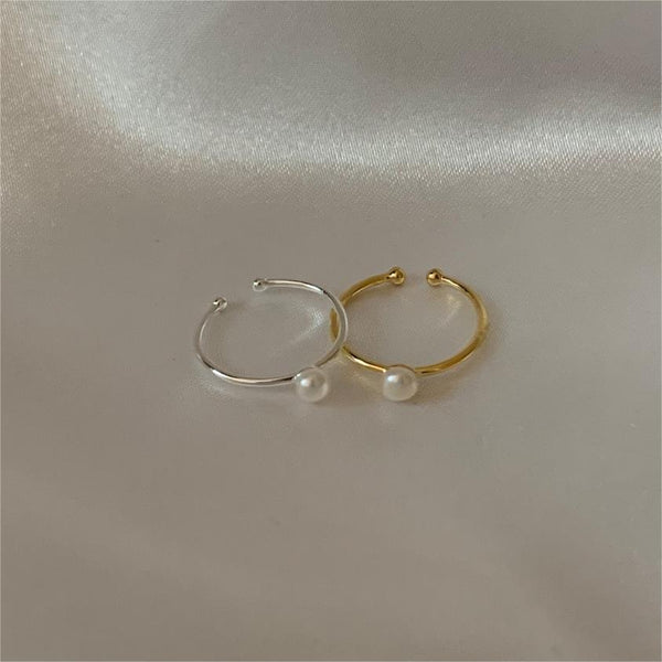 925 Sterling Silver Women Korean Pearl Silver Silver Plating Rings