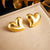 Fashion Heart Heart Stainless Steel Electroplating Stud Earrings