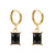 Fashion Quadrilateral Droplet Stainless Steel 18K Gold Plated Drop Earrings