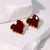 Cute Heart Stainless Steel Electroplating Stud Earrings