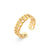 Women Fashion Stripe Geometric Stainless Steel 18K Gold Plated Rings