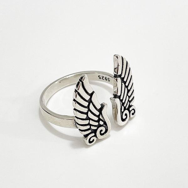 925 Sterling Silver Minimalist Wing Silver Polishing Rings