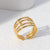 Women Fashion Stripe Geometric Stainless Steel Electroplating Rings