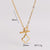 Minimalist Asymmetrical Tassel Bowknot Stainless Steel Electroplating Necklaces