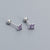 925 Sterling Silver Minimalist Flower Flower Silver Diamond Inlay Stud Earrings