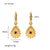 IG Style Irregular Droplet Geometric U-Shape Stainless Steel Electroplating Earrings