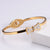 Fashion Women Stripe Metal Diamond Crown Stainless Steel Bangles