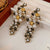 Medieval Flower Flower Artificial Pearl Oil Dripping Earrings