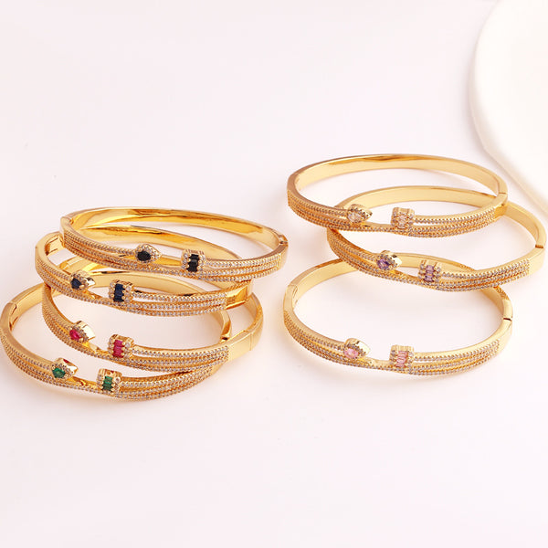 Expressive Zircon Electroplating Bangles