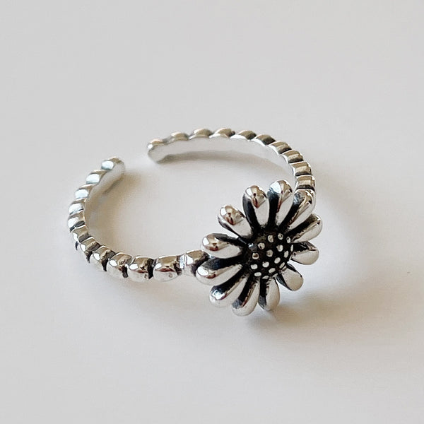 925 Sterling Silver Flower Silver Rings