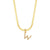 Fashion Letter Number Text Stainless Steel 18K Gold Plated Necklaces