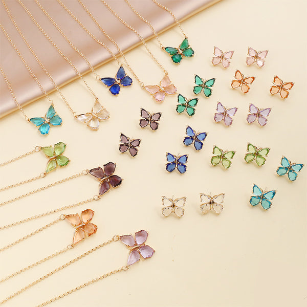 Women Butterfly Alloy Electroplating Necklaces