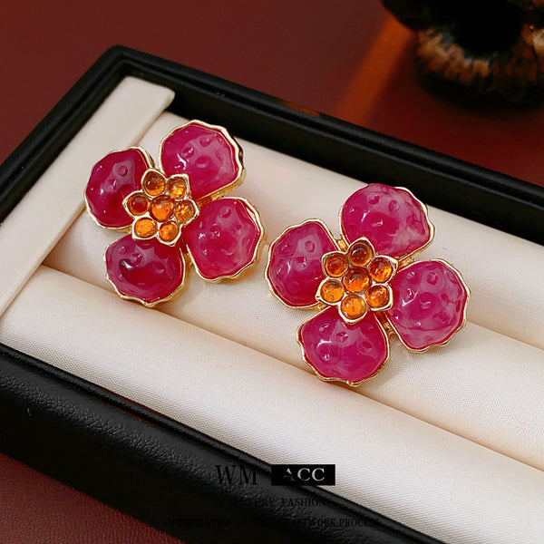 Luxurious Flower Geometric Flower Alloy Electroplating Earrings