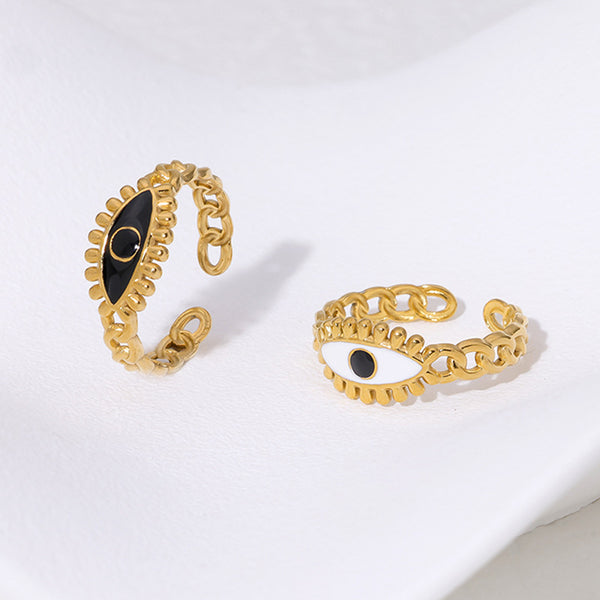 Open Ring Expressive Eye Stainless Steel Electroplating Rings