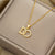 Moderate Luxury Letter Text Number Titanium Steel 18K Gold Plated Necklaces