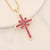 Expressive Cross Copper Zircon Inlay Pendants