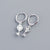 925 Sterling Silver Cute & Edgy Key Silver Diamond Inlay Stud Earrings