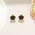 Minimalist Rose Geometric Titanium Steel 18K Gold Plated Stud Earrings