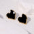 Cute Heart Stainless Steel Electroplating Stud Earrings