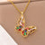 Natural Butterfly Stainless Steel Electroplating Necklaces